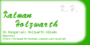 kalman holzwarth business card